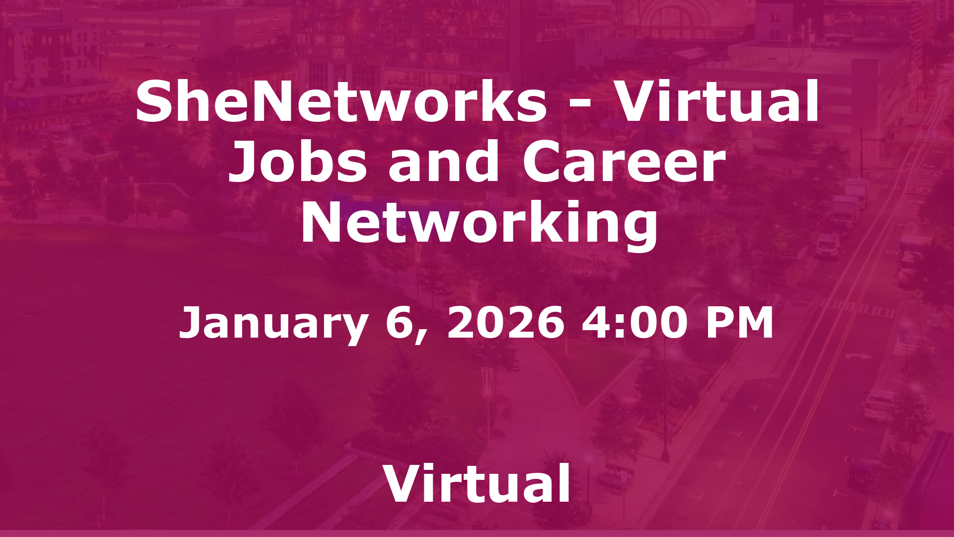 SheNetworks - Virtual Jobs and Career Networking event image